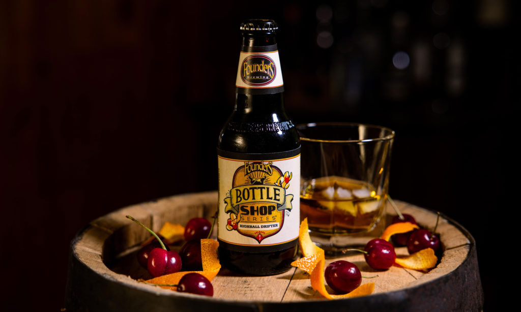 highball drifter with an old-fashioned cocktail on a tray