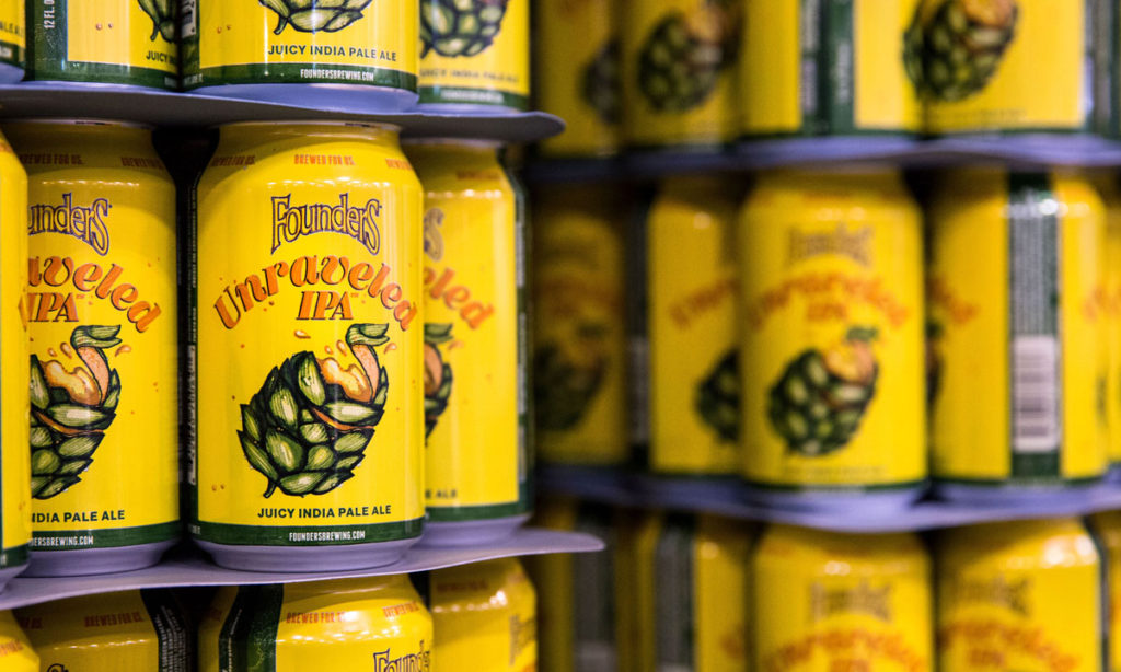 Cans of Founders Unraveled IPA
